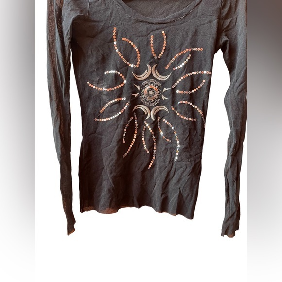 Fuzzi long sleeve sheer blouse size M - Picture 3 of 5